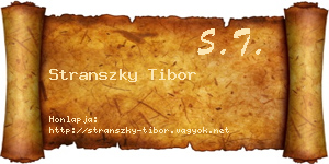 Stranszky Tibor névjegykártya
